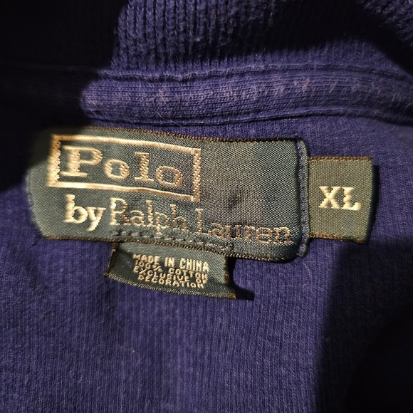 Polo Ralph Lauren Pullover Half Zip Long Sleeve Mens XL Blue Sweater - Picture 4 of 5